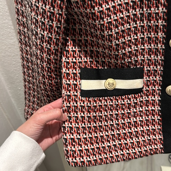 Maje Red and Black Tweed Jacket - Picture 5 of 5